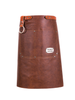 professional leather waist apron for bartender or brewer with pockets in brown color