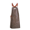 bespoke leather BBQ apron with name in grey color 