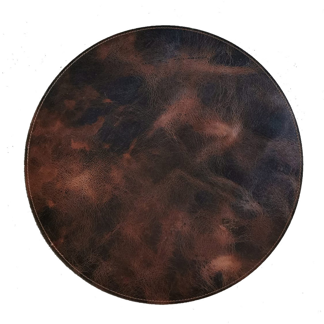 "The Raw Placemat Round" Leather Placemat Brickwalls and Barricades